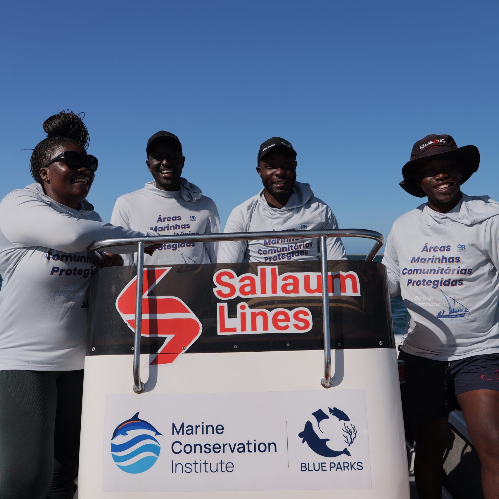 ORM on the new boat sponsored by Marine Conservation Institute and Sallaum Lines
